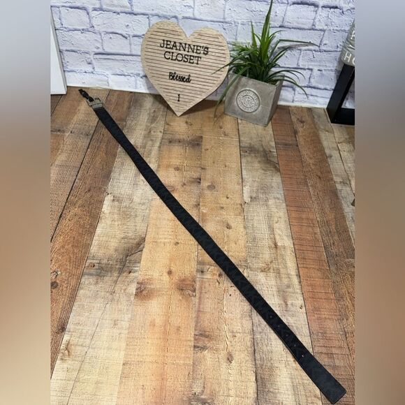 MICHAEL KORS BELT BLACK MK LOGO WITH SILVER BUCKLE reversible - Picture 5 of 11